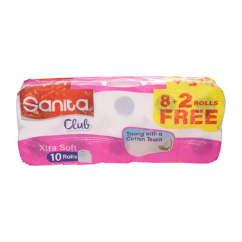 سانيتا كلوب ورق الحمام 2+8 رول 200ورقة