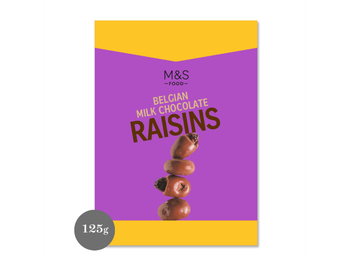 M&S Belgian Milk Chocolate Raisins, 125g