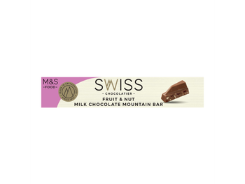 مارك اند سبنسر فاكهة سويسرية لوح شوكولاتة بالحليب والمكسرات 1قطعة