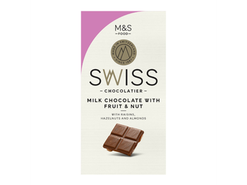 مارك اند سبنسر فوود شوكولاتة حليب فاخرة مع الفواكه والمكسرات 1قطعة