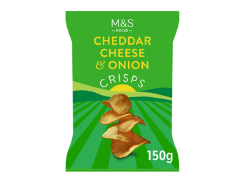 M&S Food Cheddar Cheese & Onion Crisps 150g