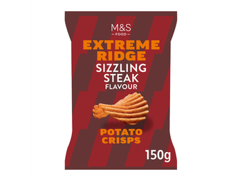 M&S Food Extreme Ridge Sizzling Steak Crisps 150g