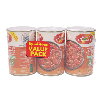 كاليفورنيا جاردن فول مدمس مقشور بالفلفل الحار 3 × 450 جرام