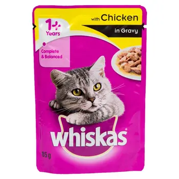 ويسكاس بالمرق مع الدجاج طعام قطط 80 جرام