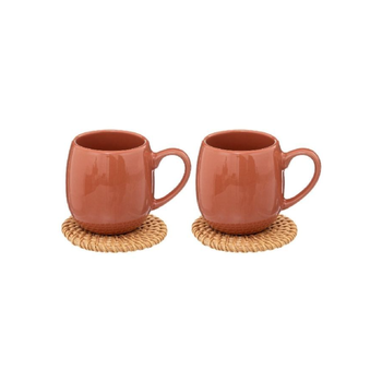 JJA SA  2-Piece Alicante Coffee Mug Set with Soucoupe Brown 300 ml 188401  1piece
