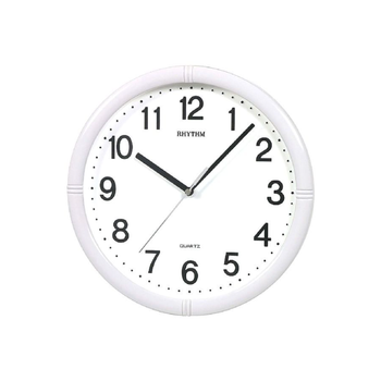 ريذم ساعة حائط 3D أساسية صامتة حريرية دائرية تناظرية بحركة كوارتز بيضاء 28 سم CMG434NR03 1قطعة