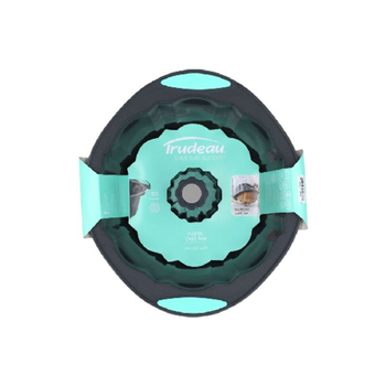 TRUDEAU Black Silicone Fluted Cake Pan 10-Cup