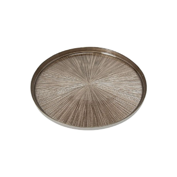 ساكو صحن مائدة دائري أنيق من الزجاج بلون الشامبين بقطر 28 سم 1قطعة