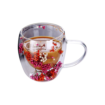 Saco Double Wall Glass Coffee Mug 250ml