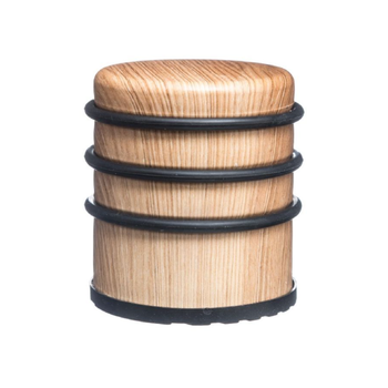 Beige and Black Wooden-Plastic Door Stopper 8x6x7cm