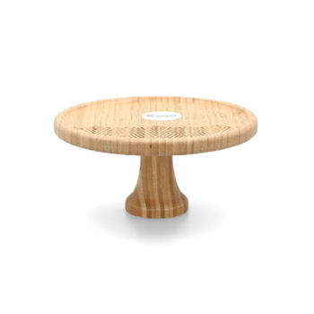 بين سيرفي طبق كيك مستدير بقواعد خيزران خشبي طبيعي وبني 25×12سم G17-G213L 1قطعة