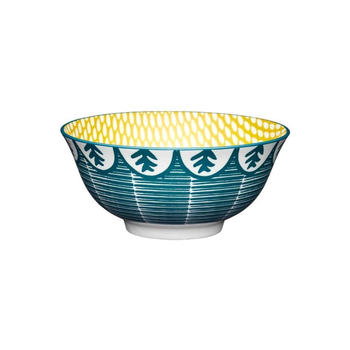 كيتشن كرافت KCBOWL28 وعاء سيراميك آمن للطعام بتصميم ليفي متعدد الألوان 15.7سم 1قطعة