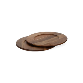 بين سيرفي صحن تقديم مستدير بتصميم أنيق أكاسيا بني 35سم AW18-X109-L 1قطعة