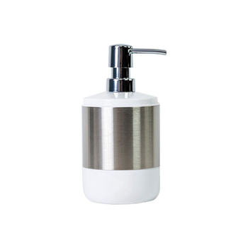 بريمانوفا  ليما موزع سائل الصابون قابل لإعادة التعبئة باللونين الأبيض والفضي، بسعة 800 مل 1قطعة