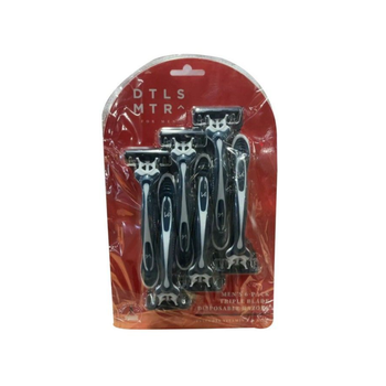 دي تي إل إس إم تي آر شفرات حلاقة ذات الاستخدام الواحد برأس متحرك ثلاثي 6 شفرات أسود وأبيض 2.5 x 17.5 x 27.3سم 13012 1قطعة