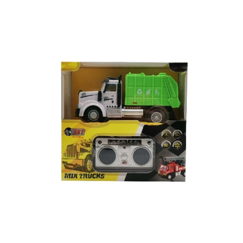 هاست شاحنة قمامة مزودة بجهاز تحكم عن بعد بأربع اتجاهات للأطفال أخضر وأبيض 16.2× 7.5× 17سم 6158-H2 1قطعة