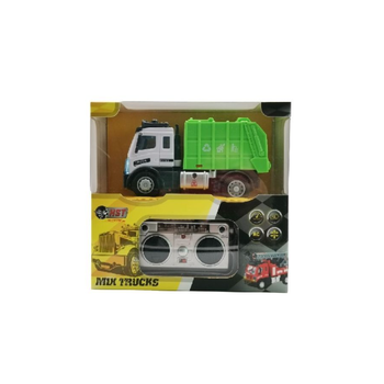 هاست شاحنة قمامة مزودة بجهاز تحكم عن بعد بأربع اتجاهات للأطفال أخضر وأبيض 16.2× 7.5× 17سم 6158-H7 1قطعة