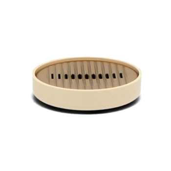 بريمانوفا  لينكوس صحن صابون دائري بتصميم لامع باللون البيج والذهبي، بأبعاد 3 × 13 × 13 سم 1قطعة