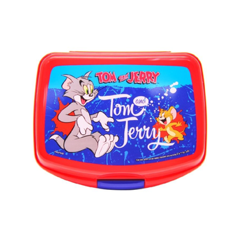 فيرست كيد  112-30-0851 توم اند جيري صندوق غداء مستطيل للأطفال متين عالي الجودة أحمر 6 x 14 x 17 سم 1قطعة