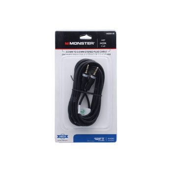 مونستر جهو  كابل 3.5 ملم إلى جاك ستيريو 3.5 ملم بلون أسود، طول 12 قدم، 3260122 1قطعة