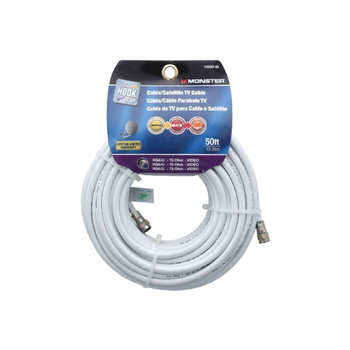 مونستر جهو  كابل تردد جوي مقاوم للطقس باللون الأبيض، بطول 50 قدم 3167756 1قطعة