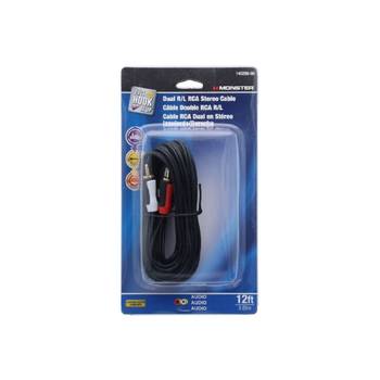 مونستر جهو  كابل فيديو وصوت تركيبي بنسج نايلون متين ونحاس، باللون الأسود، طول 12 أقدام، 3102647 1قطعة