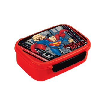 فيرست كيد دي سي صندوق طعام مستطيل بتصميم سوبرمان للأطفال باللونين الأحمر والأسود، سعة 765 مل، FKA-02258 1قطعة