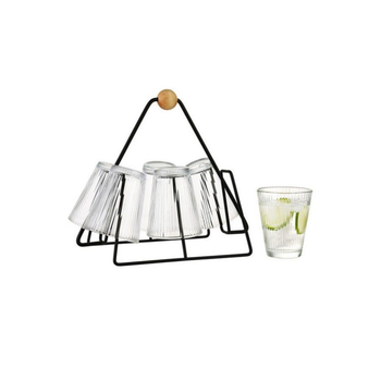 Bien Servi Glass Drinking Set with Stand 6-Piece