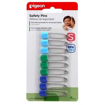 Pigeon Safety Pins Blue-Green 9 pcs
