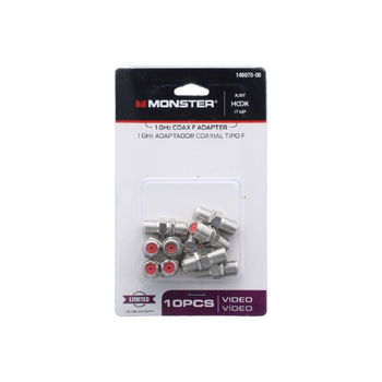 Monster Jhiu Female-To-Female Coax F Adapter 10-Pack
