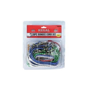 Regal Tools 20-Piece Weather-Resistant Heavy Duty Bungee Cord Set Multicolour 1Piece