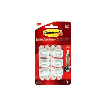 Command Mini Hooks with Strips White