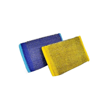 سكراب دادي ليفة تنظيف شديدة التحمل فولاذ أزرق وأصفر 5-1/4 × 2-3/4 بوصة 1019659 1قطعة