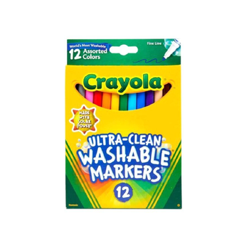 Crayola Fineline Ultra-Clean Washable Markers 12 Colors