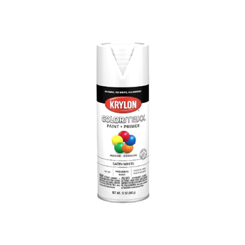 كريلون كلرماكس رذاذ للطلاء الداخلي والخارجي، ويحتوي على مثبت مدمج، وتشطيب ساتان أبيض. سعة العبوة هي 12 أونصة 1قطعة