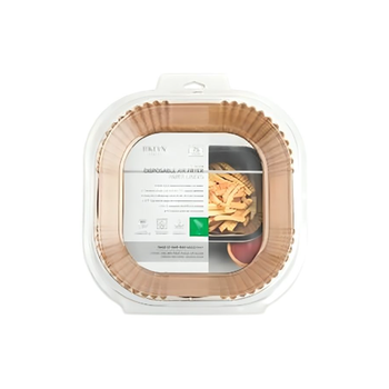 المطبخ الأساسي 100 قطعة من أغطية الطعام ذات الاستعمال الواحد بشكل مربع للقلاية الهوائية بحجم 6.3 أنش وباللون البني 43388 1قطعة