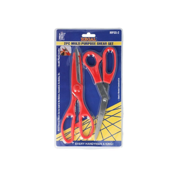Regal Tools 2-Piece Durable Plastic Handle Multi-Purpose Shear Set Red And Silver 2.2 X 27.8 X 14 Cm Mpss-2 1Piece