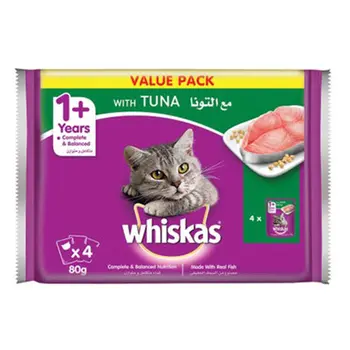 ويسكاس طعام قطط  بالتونا4×80جرام