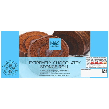 M&S Food Extremely Chocolatey Sponge Roll 1 Piece