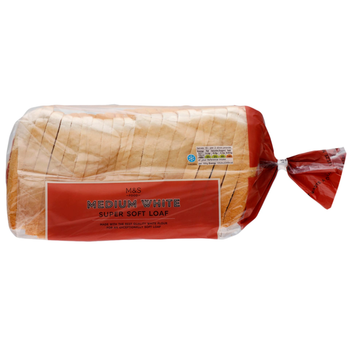 M&S Food Super Soft White Medium Sliced Bread 1Bag