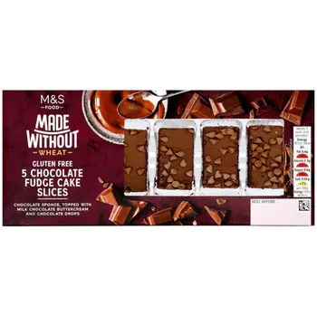M&S Food Made Without Chocolate Fudge Cake Slices 5 Pieces