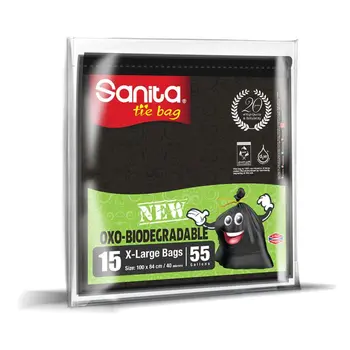 Sanita Biodegradable Tie Bags X-Large 15 Pack