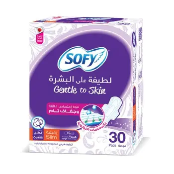 صوفي فوط صحية مع الأجنحة كبير 29سم 30قطعة