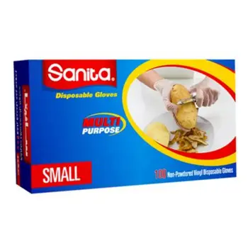 Sanita Vinyl Non-Powdered Gloves Small 100 Pieces