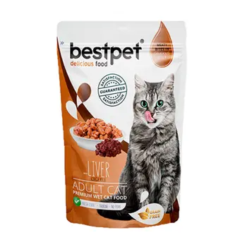 بست بيت طعام رطب للقطط بالكبد في الجلي 85جرام