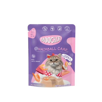 موتشي طعام رطب للقطط للعناية بكُرات الشعر بالجمبري 70جرام