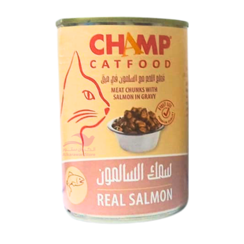 تشامب طعام رطب للقطط بسلمون حقيقي 415جرام