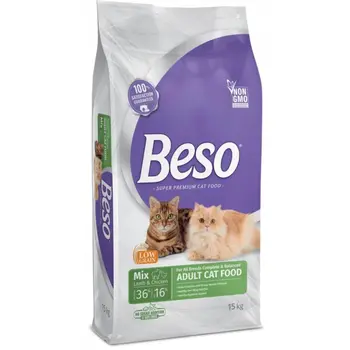 بيسو طعام جاف للقطط خليط بالدجاج واللحم 15كيلو