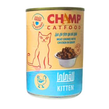 تشامب طعام رطب للقطط الصغيرة بالدجاج في الصوص 415جرام