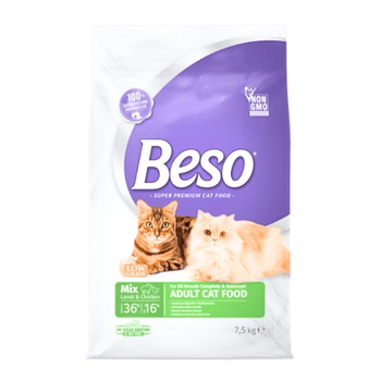 بيسو طعام جاف للقطط خليط بالدجاج واللحم 7.5كيلو